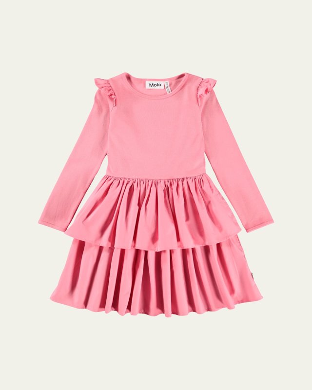 Girl's Cathi Long-Sleeve Dress, Size 2-6